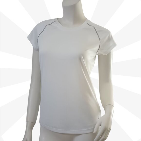 Champion Activewear White Short Sleeve Round Neck Running Pullover Tee Sizes S - Picture 1 of 11